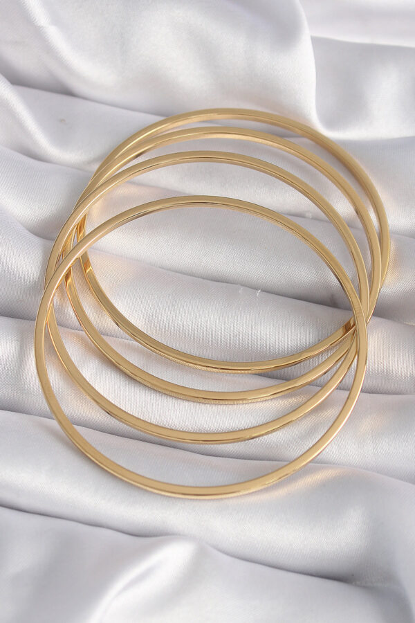 316L Çelik Gold Renk 4'lü 60 mm Ajda Model Kadın Bilezik - Görsel 2