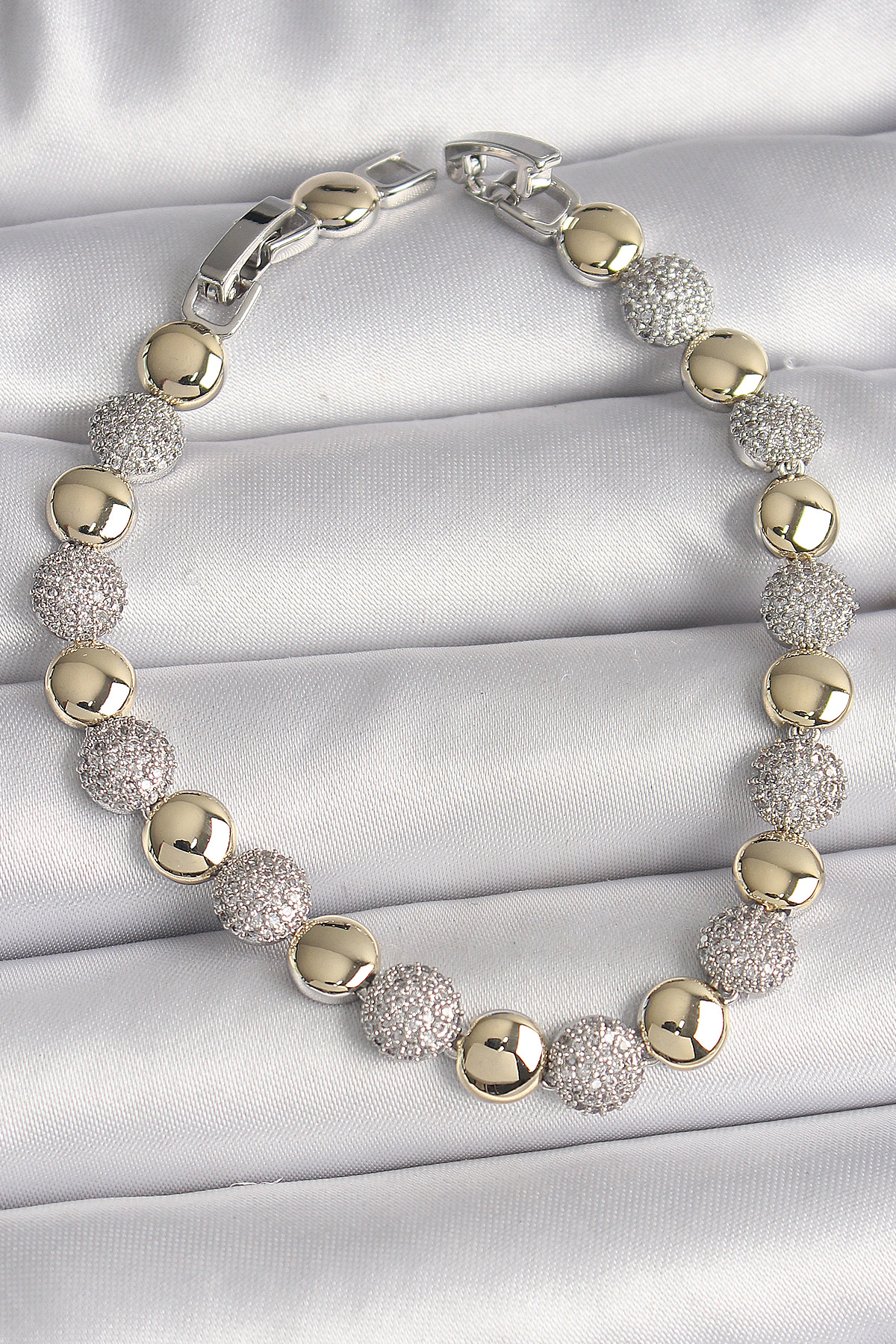 Pirinç Mix Renk Zirkon Taşlı Daire Model VIP Seri Kadın Bileklik