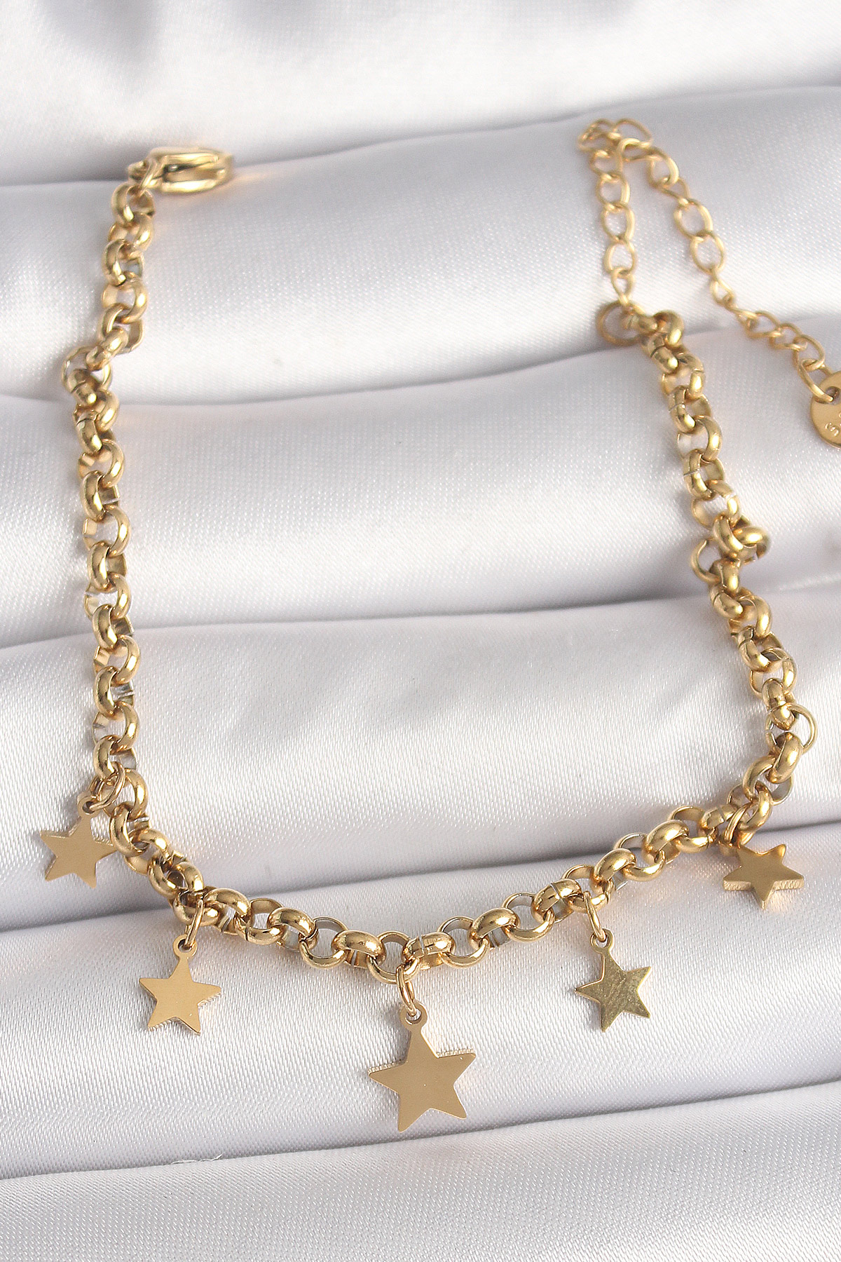 316L Çelik Gold Renk Zincir Sallantı Yıldız Figür Kadın Bileklik