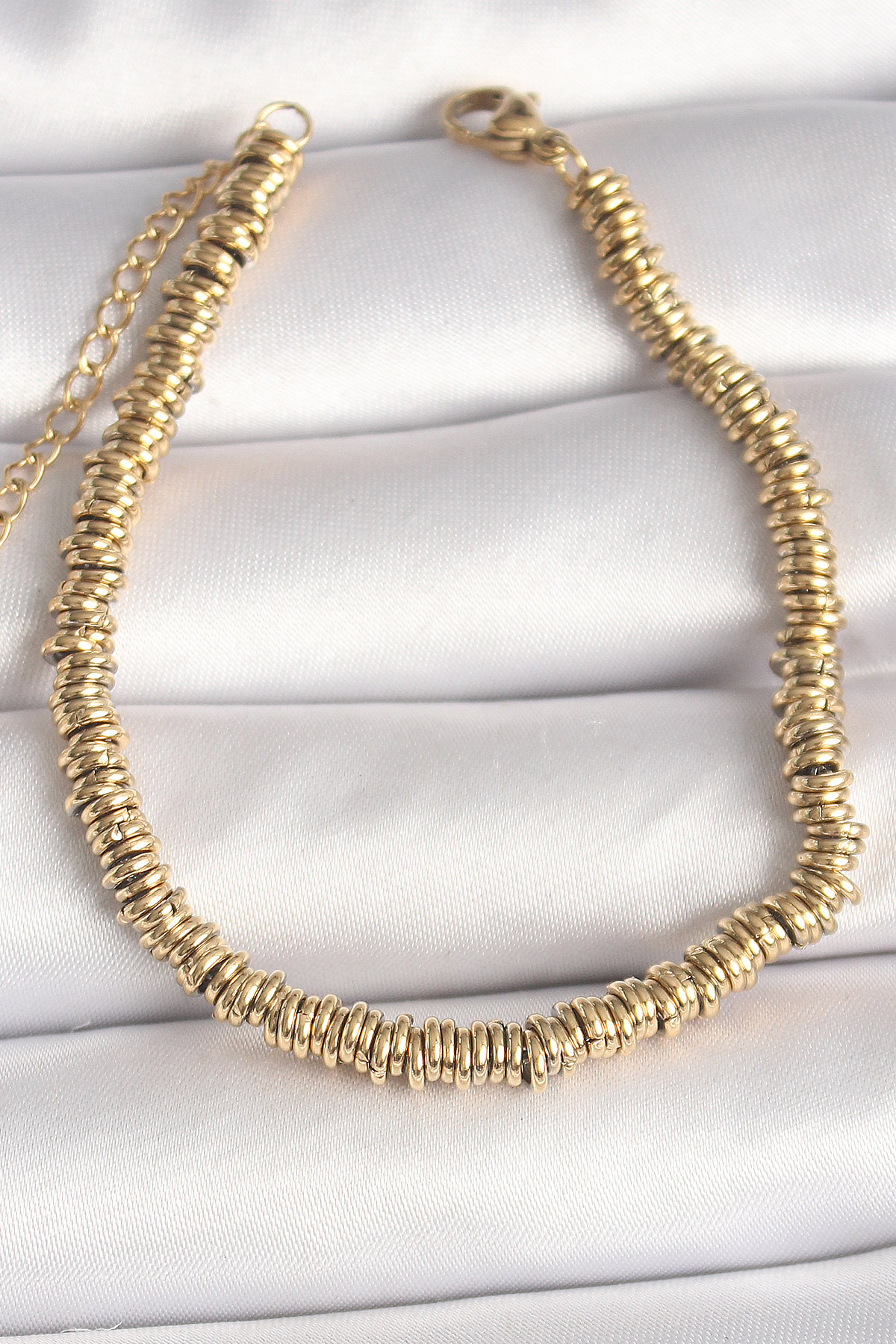 316L Çelik Gold Renk Çoklu Minimal Halka Model Kadın Bileklik